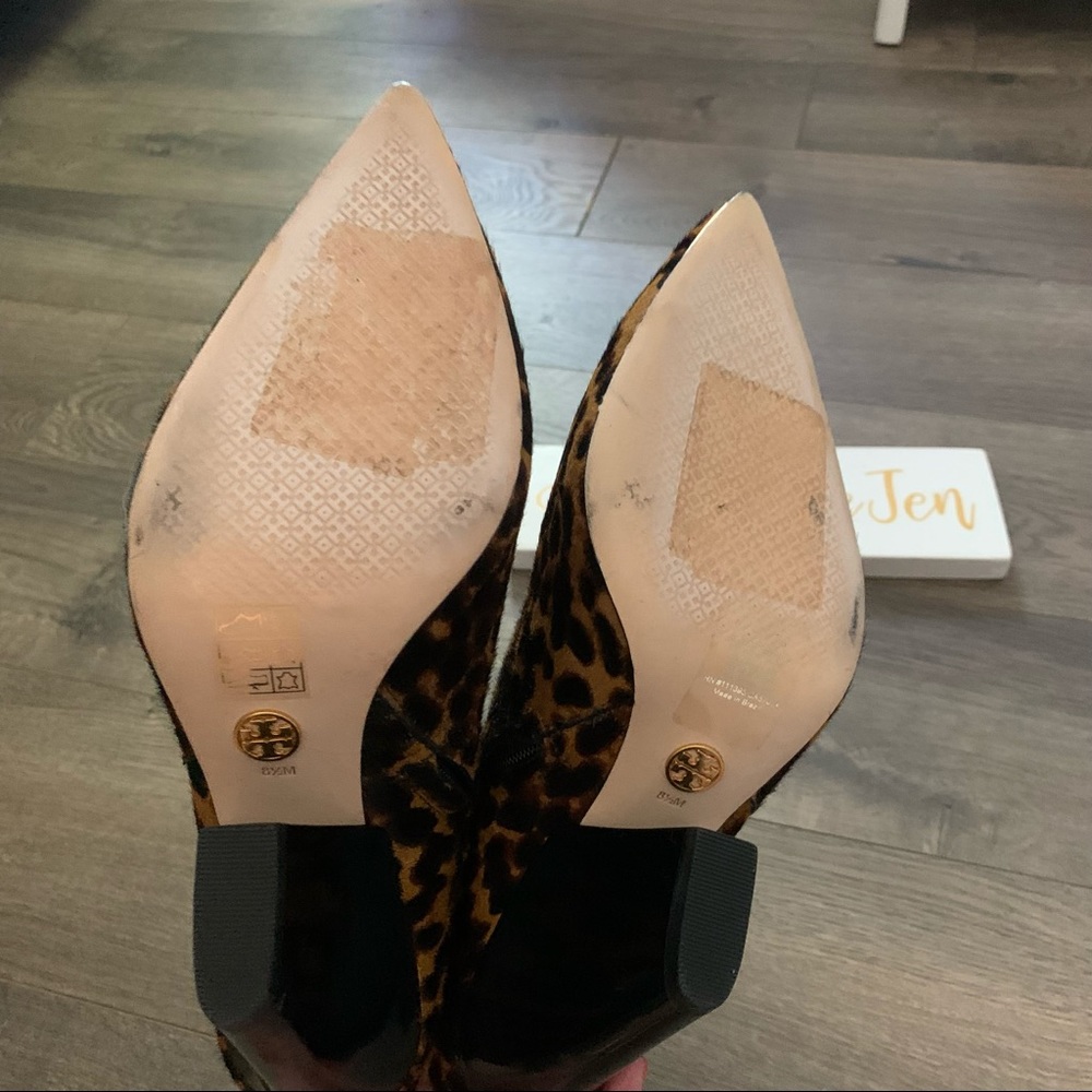 Tory Burch Lila Leopard Calf Hair Booties NWOT - Picture 5 of 7